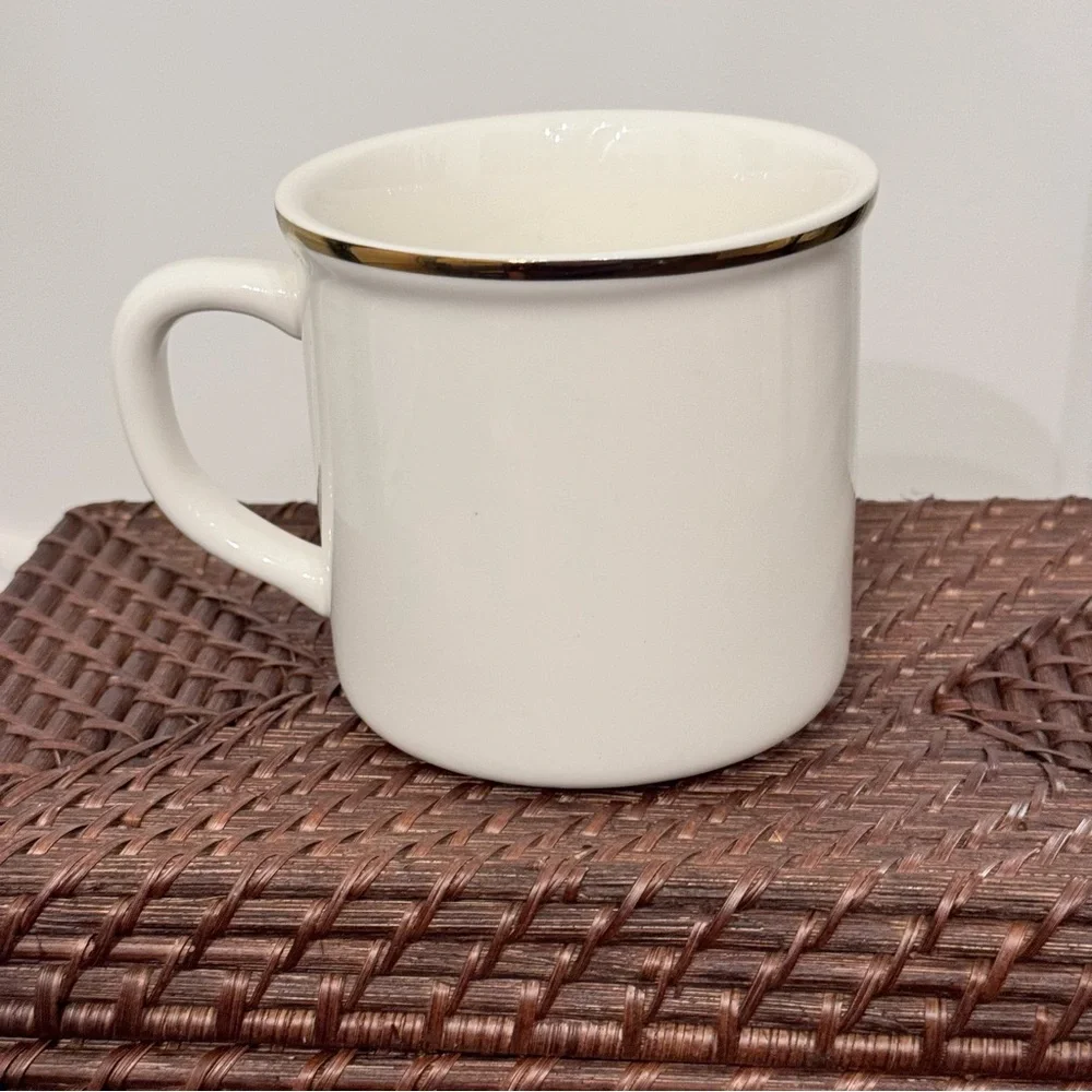 Pottery Barn Plaid Alphabet Stoneware Mug Letter B Initial Personalized 16oz